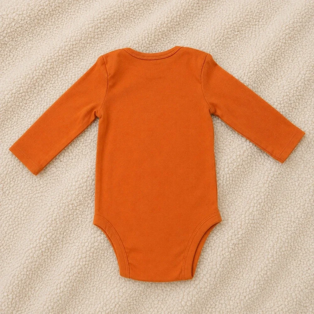 Just One You Carter's Baby 6M Halloween Ghost Bodysuit Orange Long Sleeve Boo